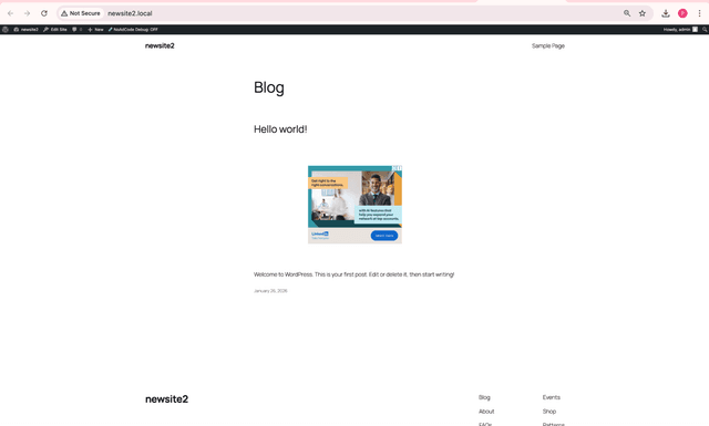 Display ad shown on frontend