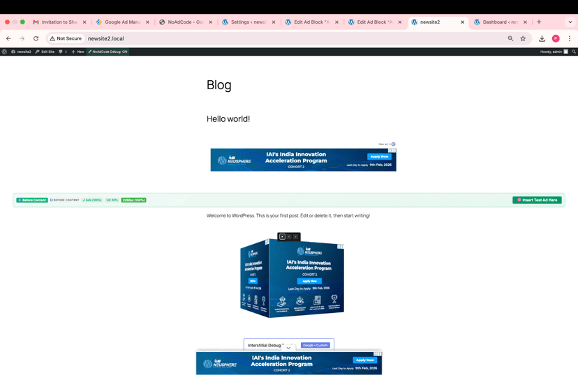 3D rotating cube ad with multiple faces